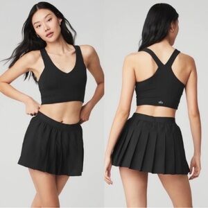 Alo Airbrush Real Bra Ribbed Tank Black S Small